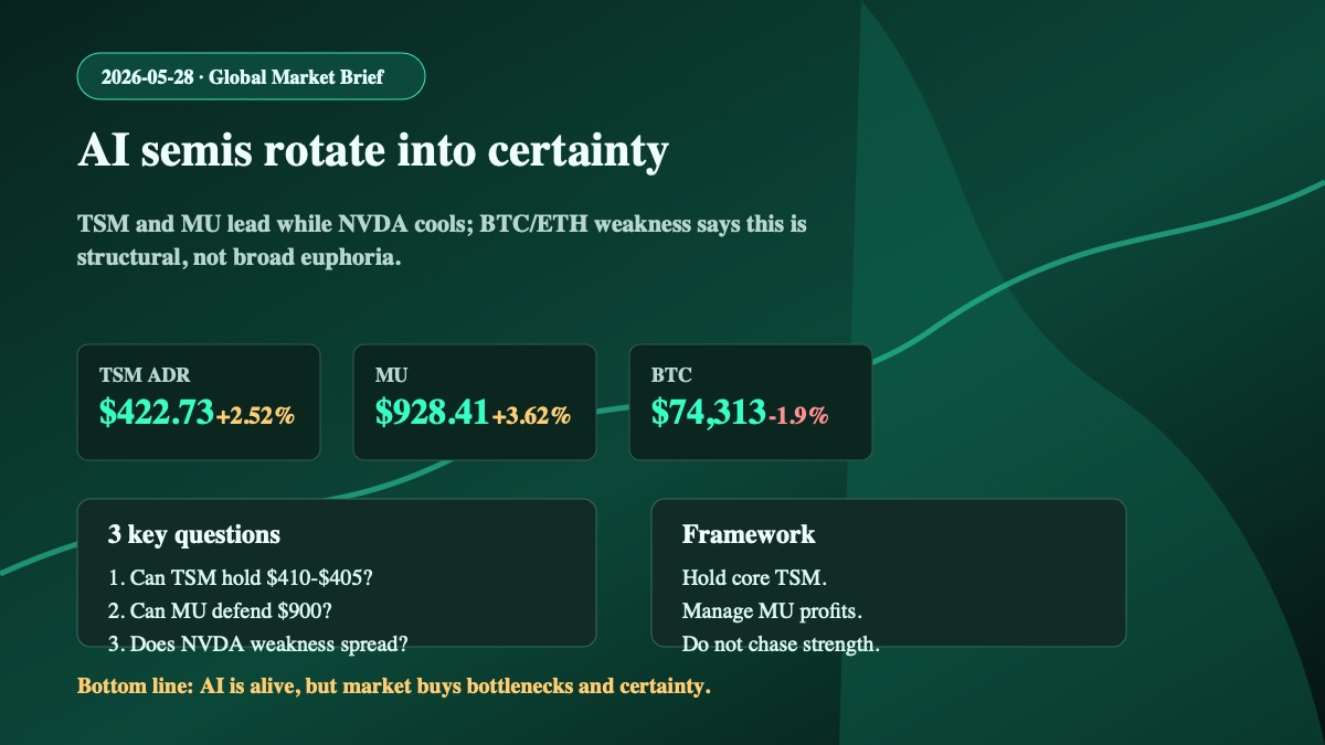 Инфографика глобального рыночного обзора за 28 мая 2026